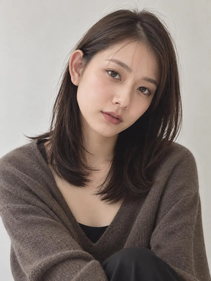 セミロング カラー ブリーチ ケアブリーチ 透明感カラー ダブルカラー イヤリングカラー カット ヘアカラー トリートメント "オトナ髪”/ LAKA TOCCAのヘアスタイル