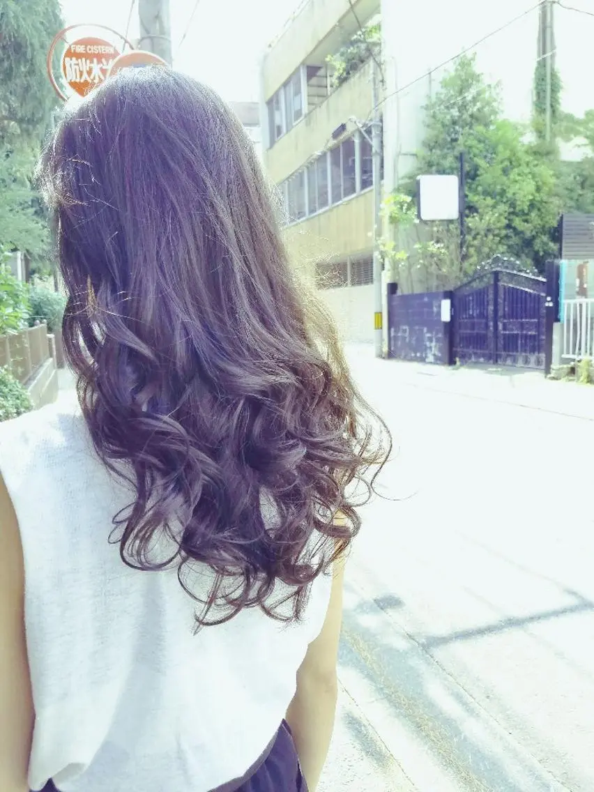 ロング カラー アッシュ カット ヘアカラー トリートメント ayako 　☆のヘアスタイル