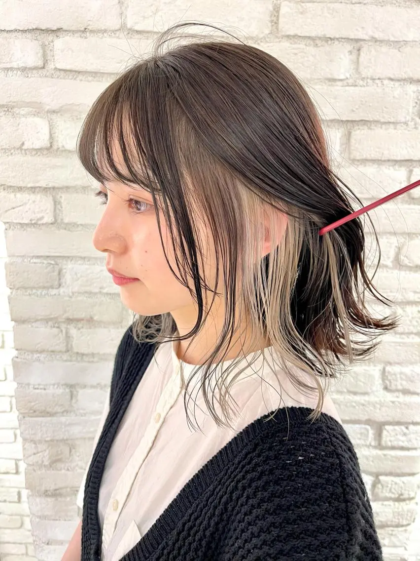セミロング カラー ヘアアレンジ レイヤー&カラー 人気美容師倉崎涼のヘアスタイル