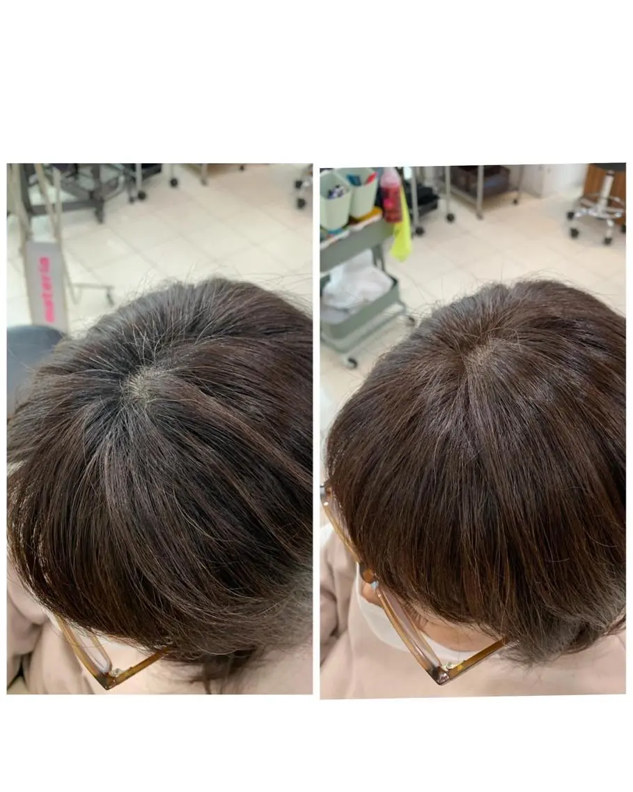 ショート カラー ハイライトカラー ハイライト 白髪ぼかしハイライト 柳川拓哉のヘアスタイル