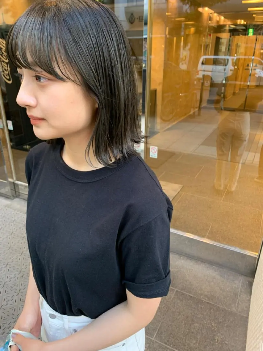 ミディアム カット ヘアカラー トリートメント ダブルカラー/透明感 💈JUNYA💈のヘアスタイル