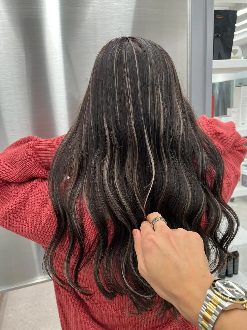 ロング カラー ヘアカラー レイヤーカット 早崎太生のヘアスタイル