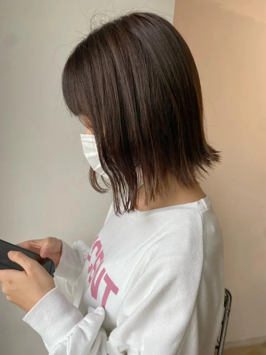 ショート カラー ブラウンカラー ココアブラウン レイヤー/大人ボブ 渡邉【日吉美容室】のヘアスタイル
