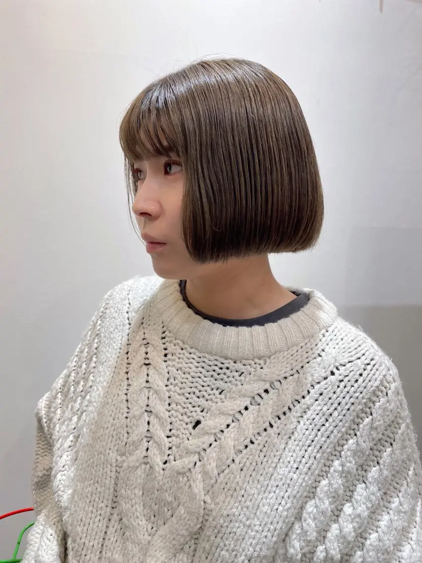 ショート カラー ベージュカラー ボブ カット ヘアカラー 狩野 羅夢のヘアスタイル
