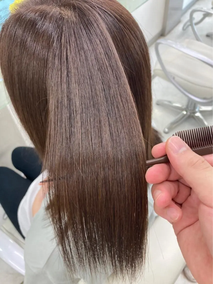 セミロング カラー 髪質改善 トリートメント 美容室 ユニティのヘアスタイル