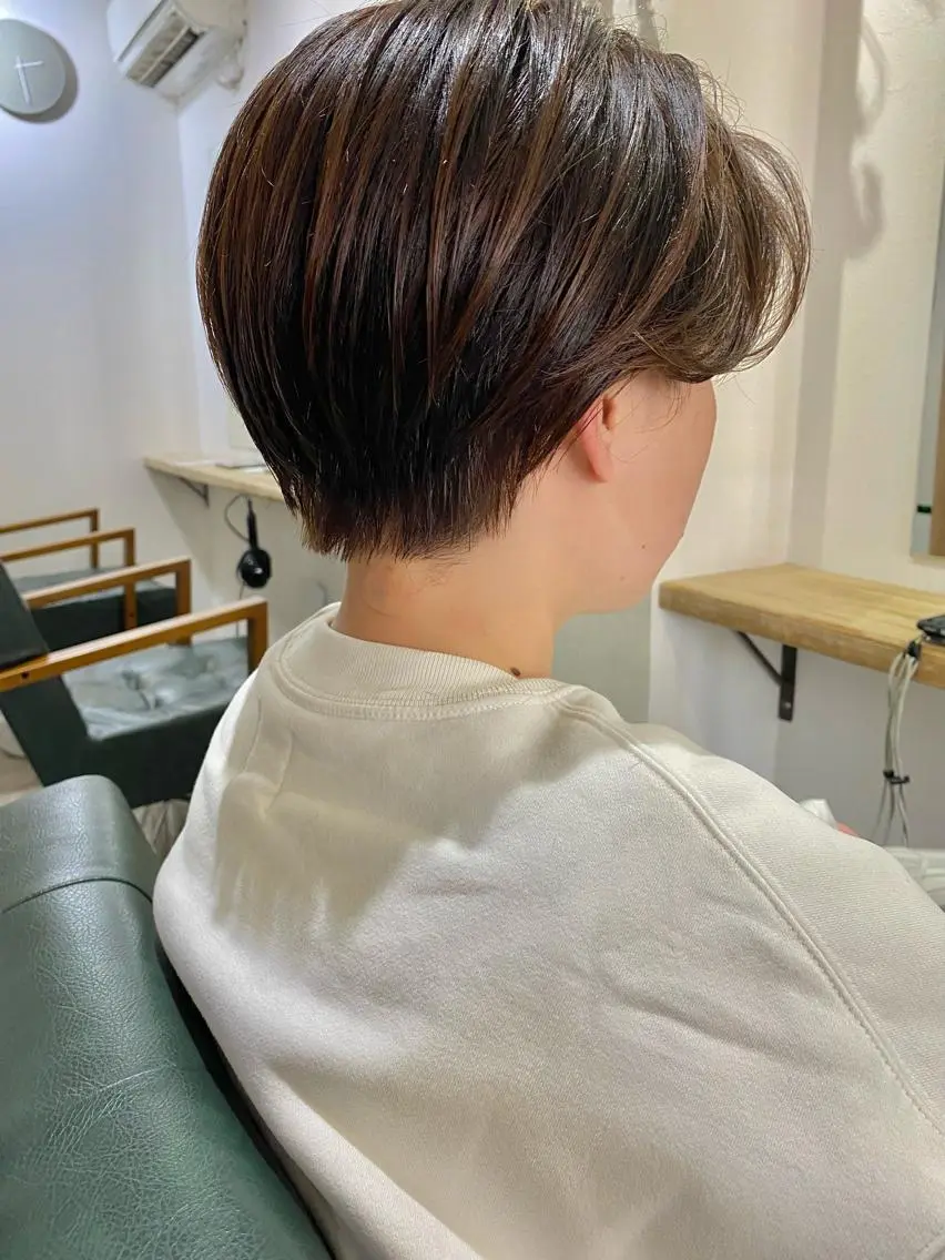 ショート カラー ハンサムショート ショートヘア カット ヘアカラー 森貴裕/ベージュ/ パーマ/オリーブのヘアスタイル
