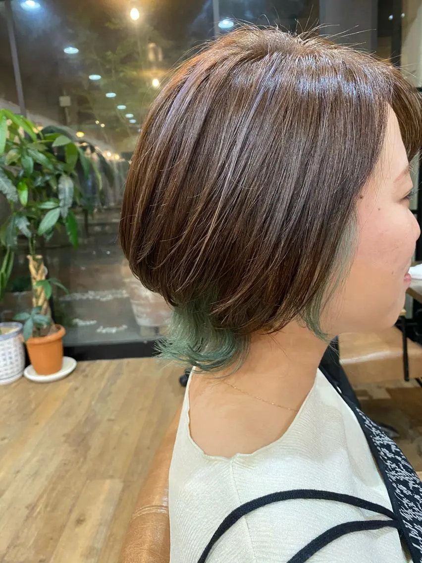 ショート カラー ハイライトカラー ハイライト ヘアカラー トリートメント 特殊カラー特化 ✂️SHIAN フジのヘアスタイル