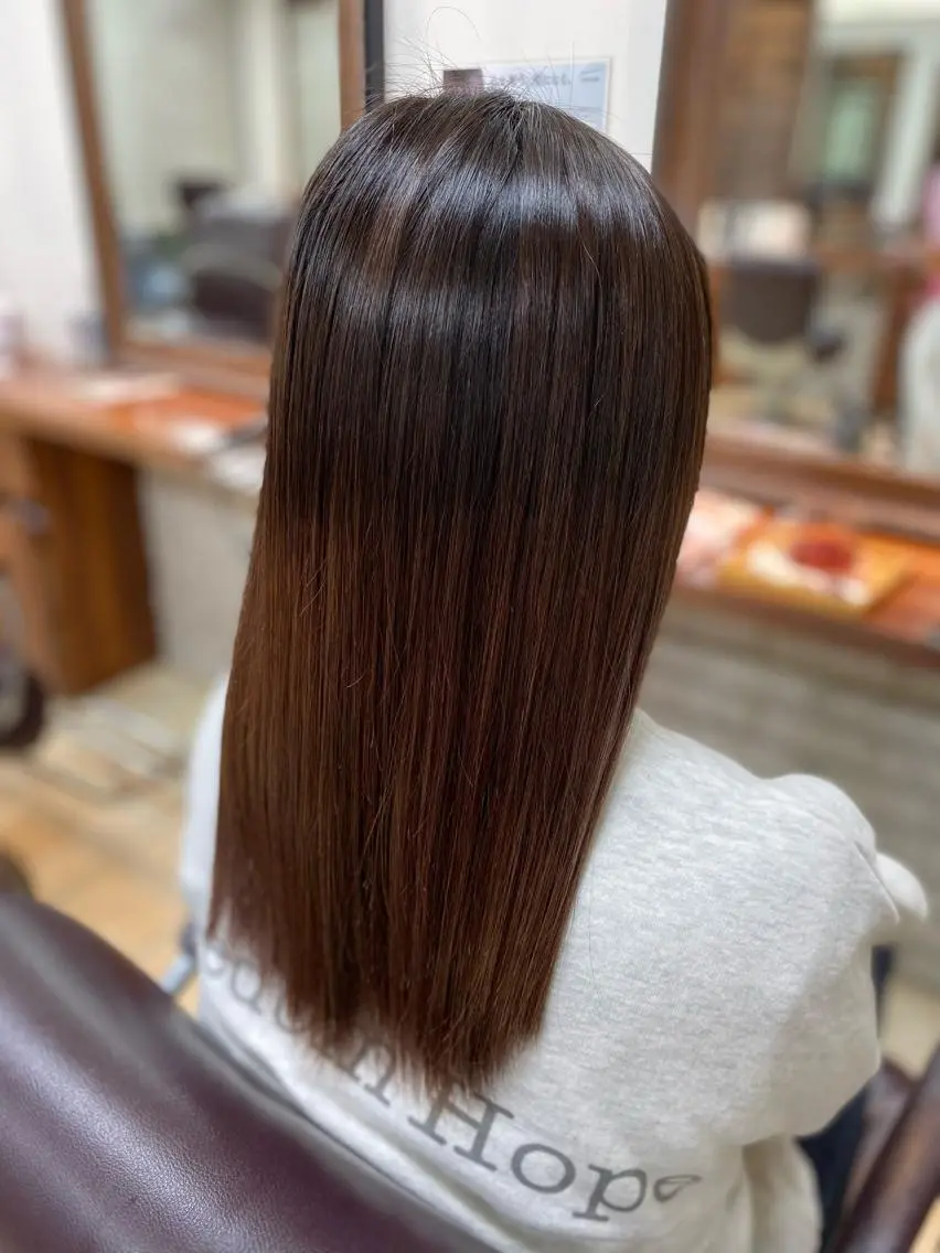 セミロング カラー ブラウンカラー グラデーションカラー HIRAGA MIKIのヘアスタイル