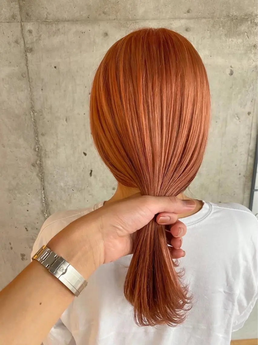 ロング カラー オレンジ カット ヘアカラー トリートメント ✨メンズスタイル✨ Daiのヘアスタイル