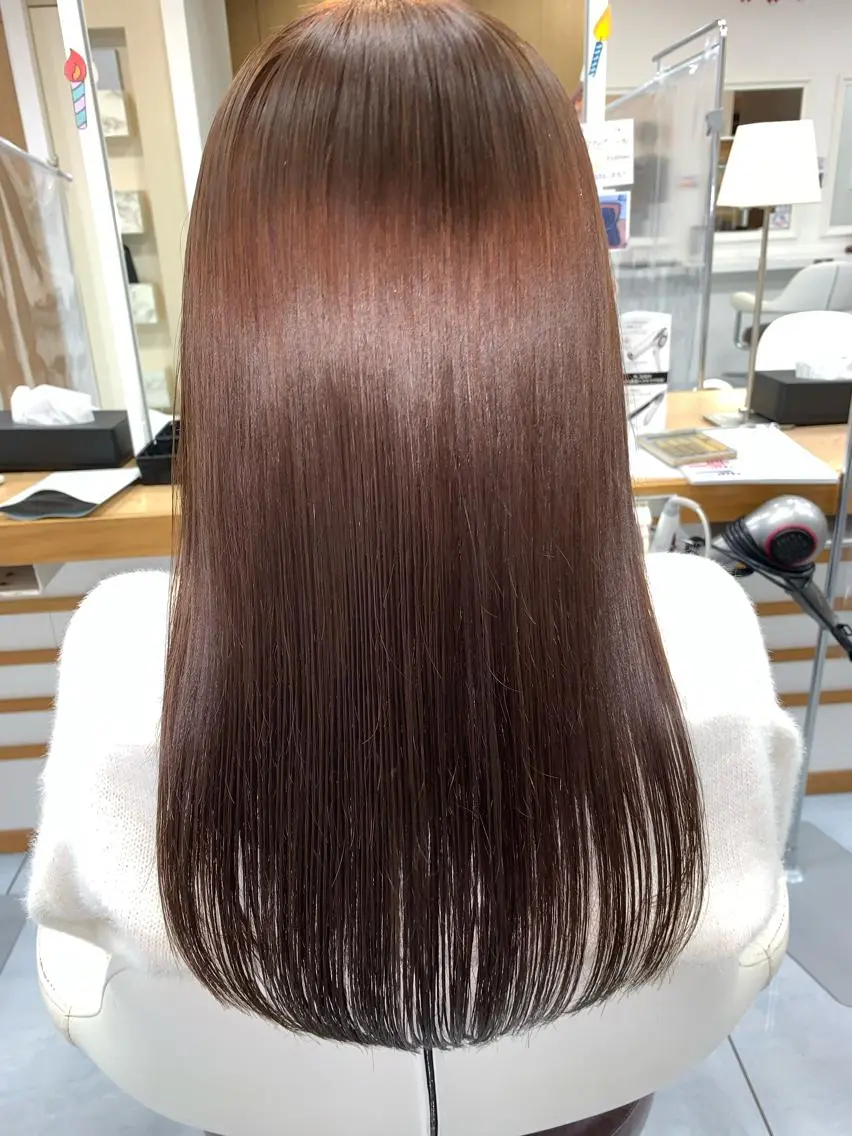 ロング パーマ 縮毛矯正 縮毛矯正 髪質改善/縮毛矯正 /レイヤーカット岡部のヘアスタイル