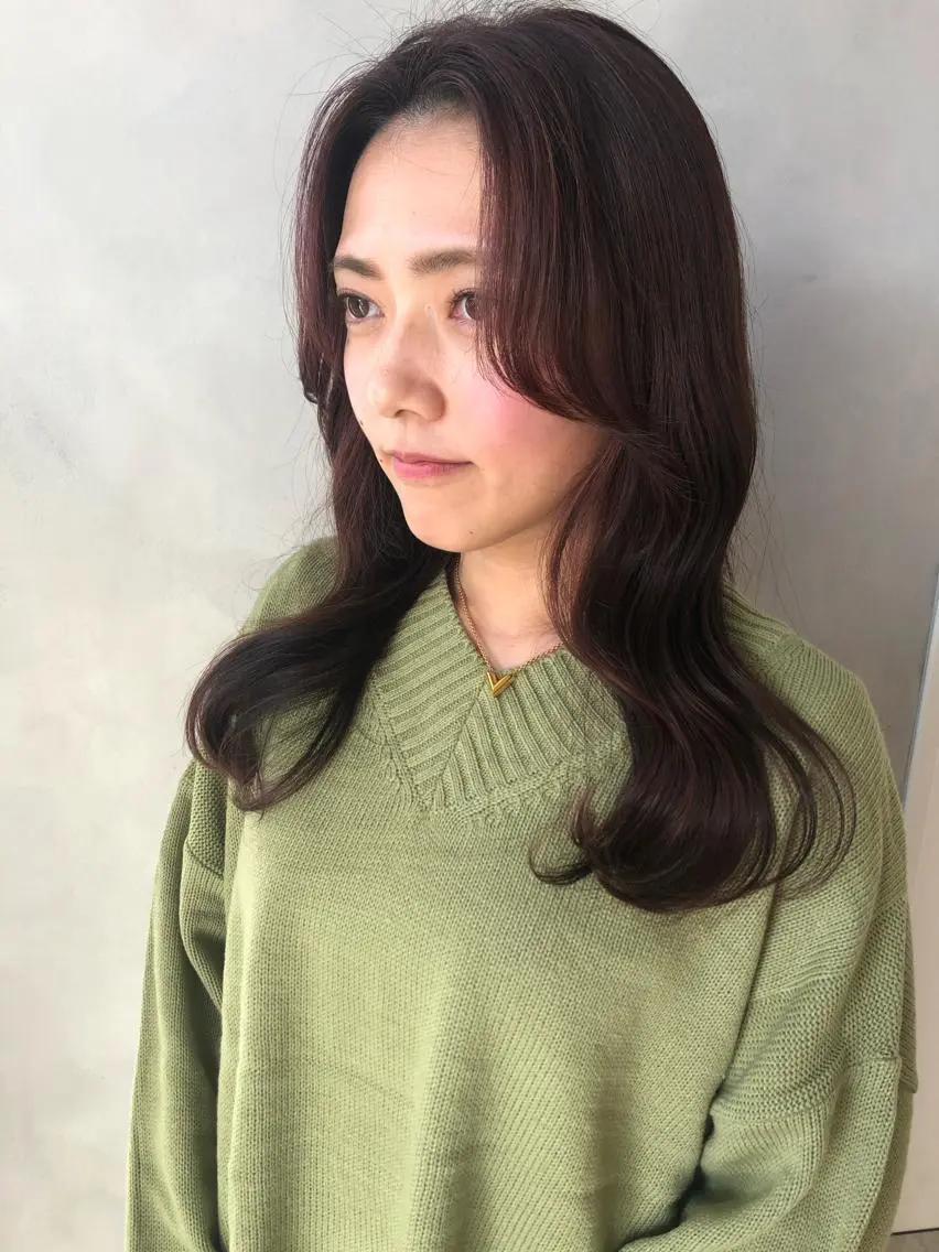 セミロング 韓国風ヘア ❤︎︎韓国ヘア❤︎︎ 𝑺𝒉𝒊𝒉𝒐のヘアスタイル