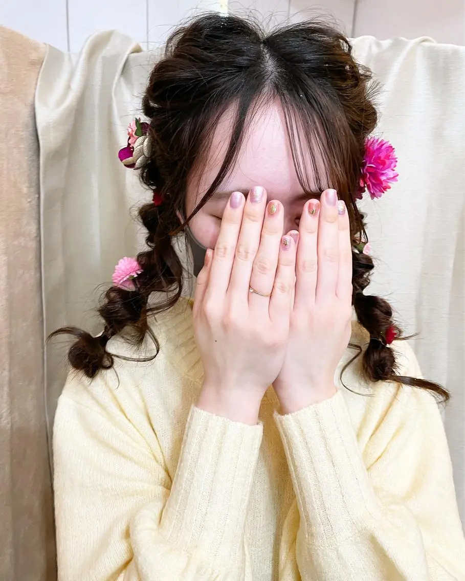 ロング ヘアアレンジ 成人式 ツインテール デート 🦋高瀬寛菜🦋 韓国レイヤーのヘアスタイル