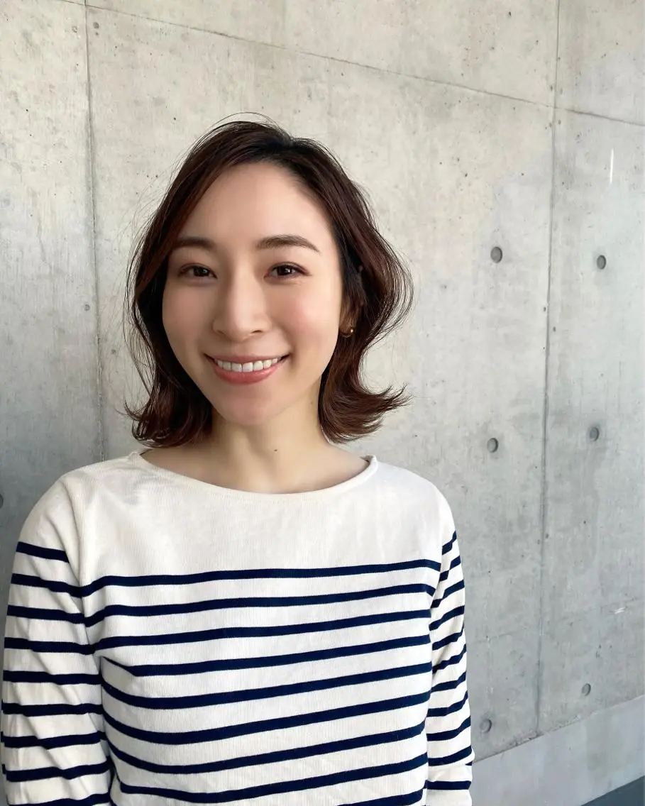 ミディアム ボブ くびれヘア カット ヘッドスパ ヘアセット ✨似合わせカラー 阿部賢✨のヘアスタイル