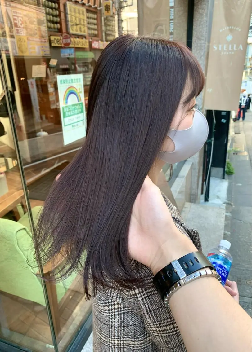 ミディアム カラー ベージュカラー ピンクカラー ピンクベージュ カット ヘアカラー トリートメント 矢野 晃平のヘアスタイル