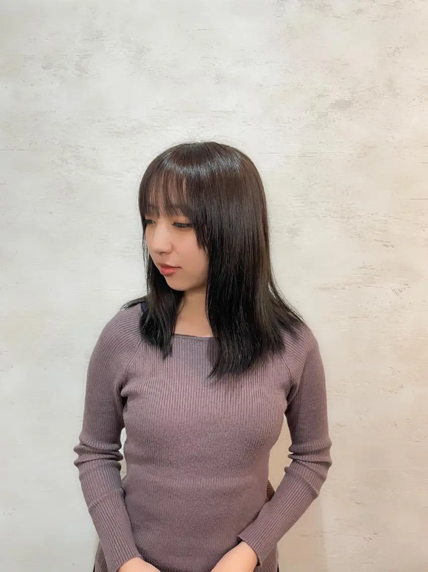 セミロング カラー 阿部 大陽のヘアスタイル
