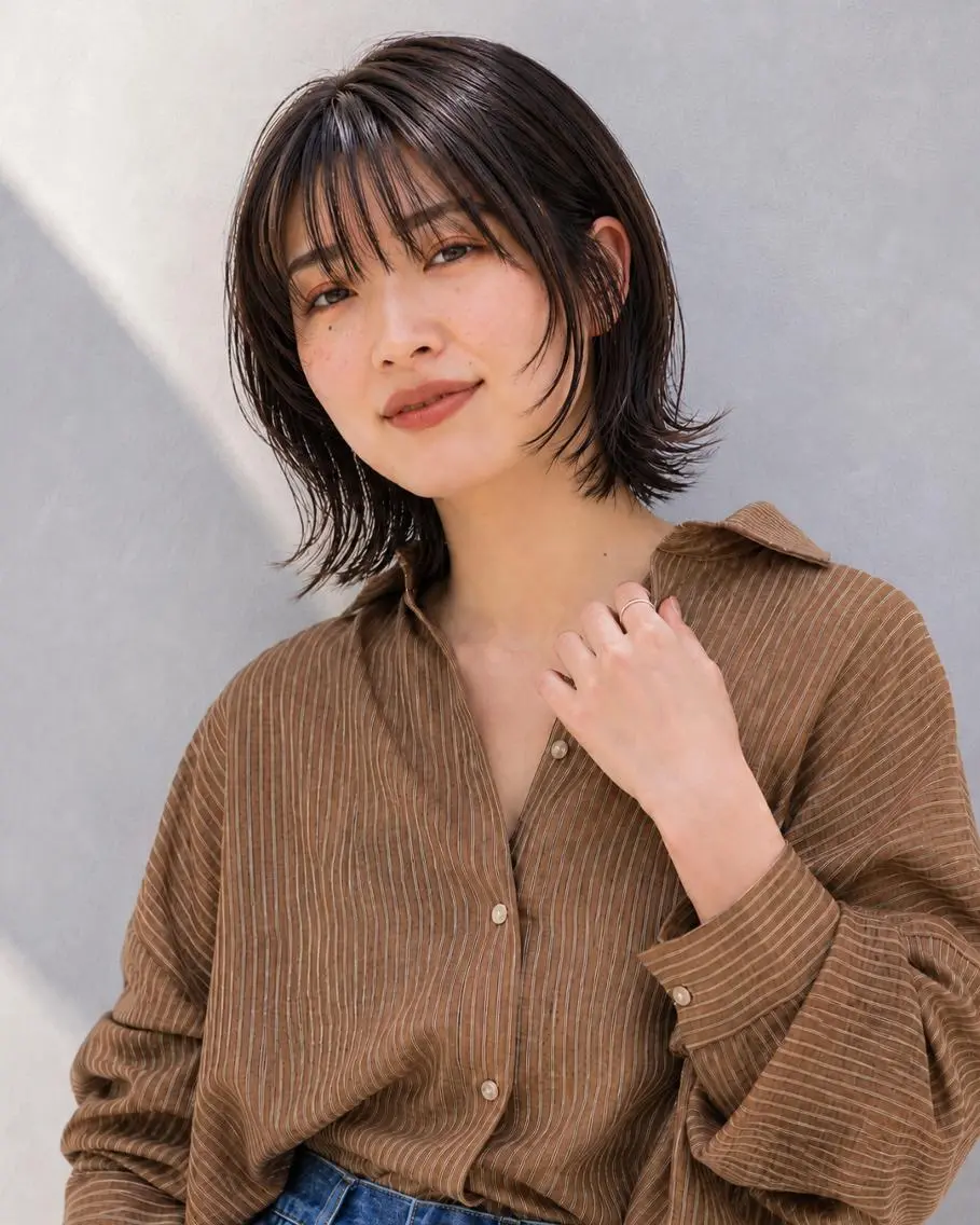 ミディアム ブリーチなし透明感 カラー🌷宮部楓奈のヘアスタイル