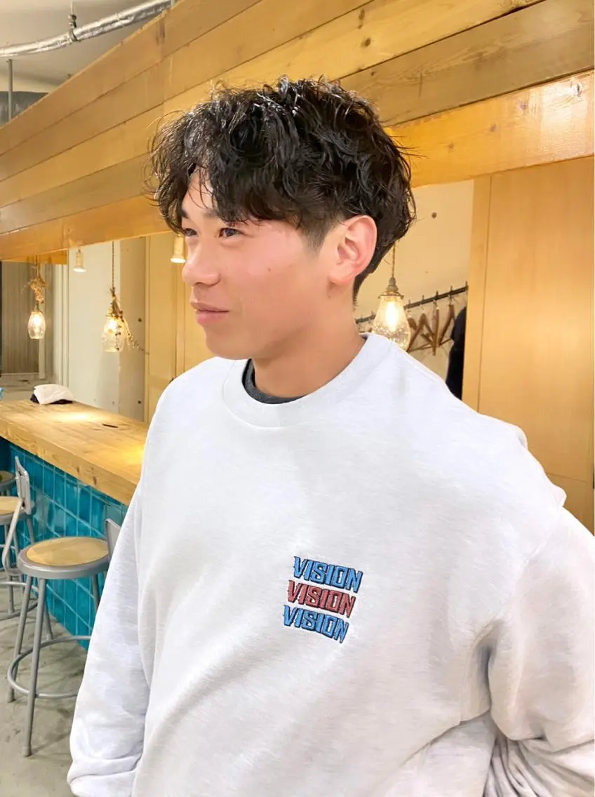 パーマ メンズ カット パーマ 竹内 柚子のヘアスタイル