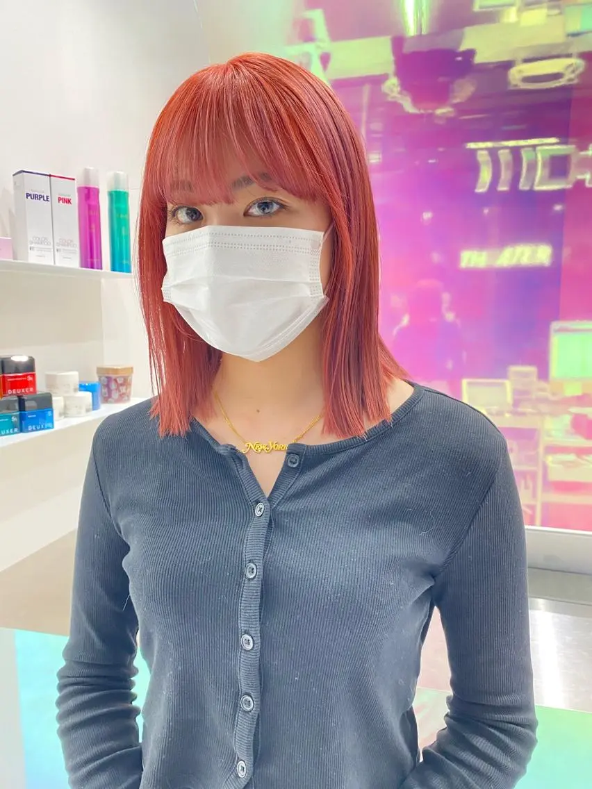 ミディアム カラー パーマ ヘアアレンジ メンズ キッズ ネイル マツエク・マツパ アイブロウ KANAMI 🌏のヘアスタイル