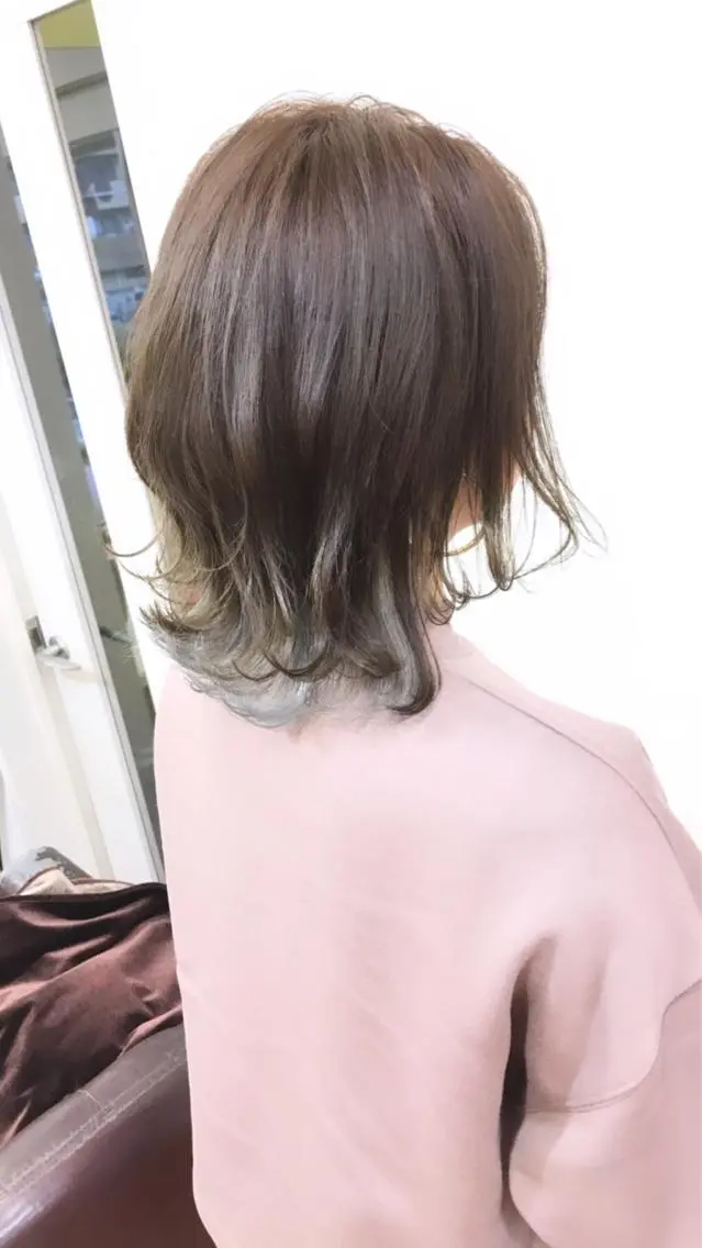 ミディアム カラー カット ヘアカラー トリートメント ヨシダ トオルのヘアスタイル