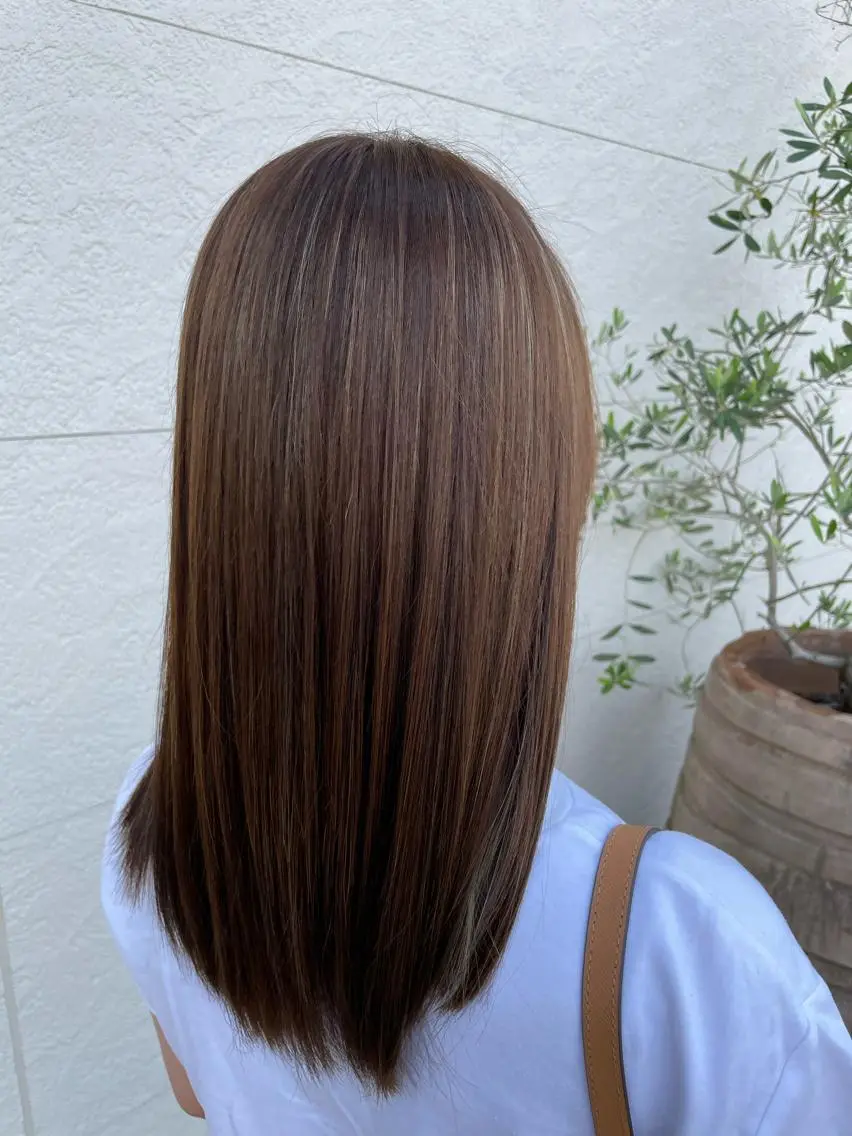 ロング カラー 髪質改善 ヘアカラー トリートメント 鵜飼 真伍のヘアスタイル