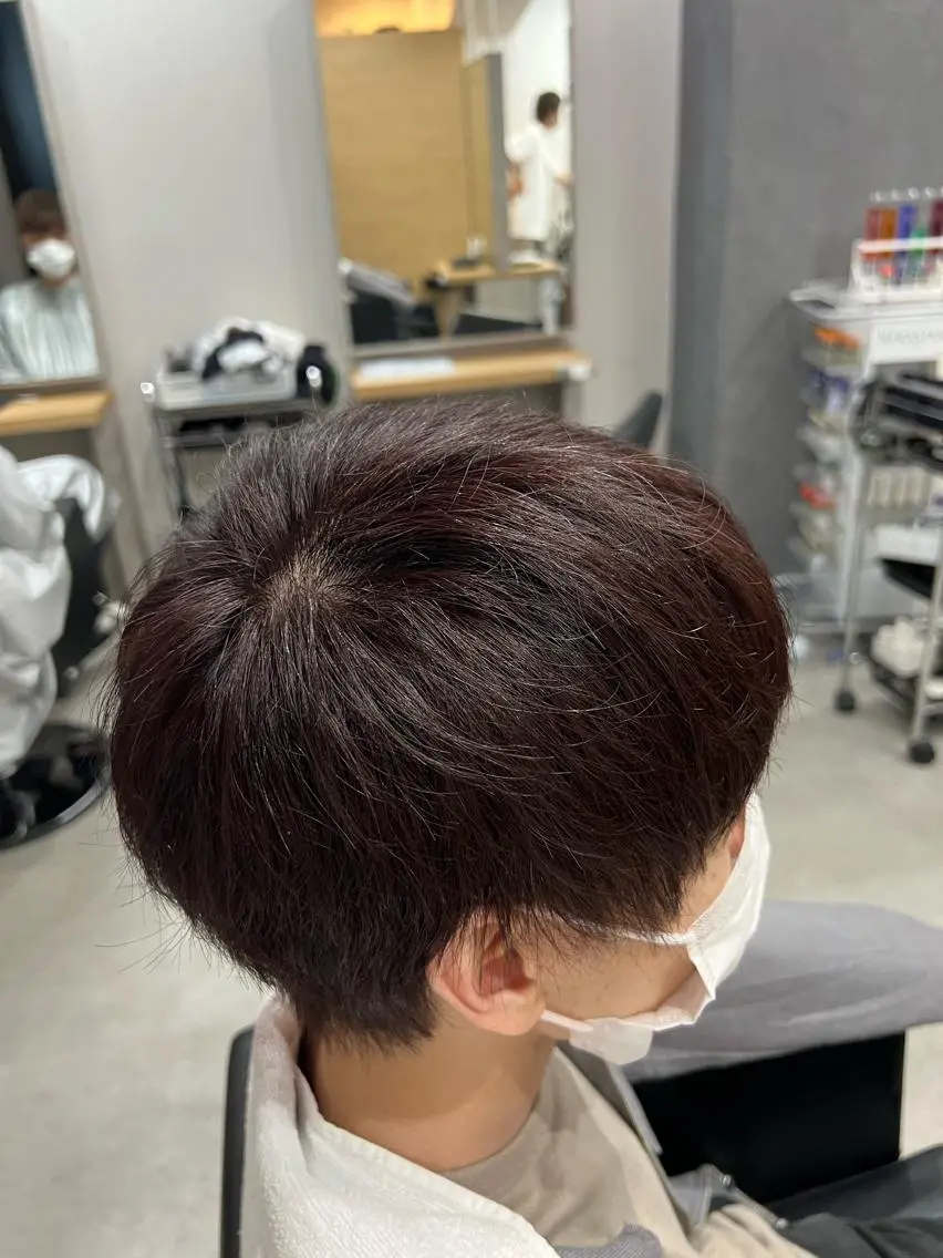 カラー ブリーチ ブラウンカラー ブリーチなしカラー レッドカラー 井上 虎汰郎のヘアスタイル