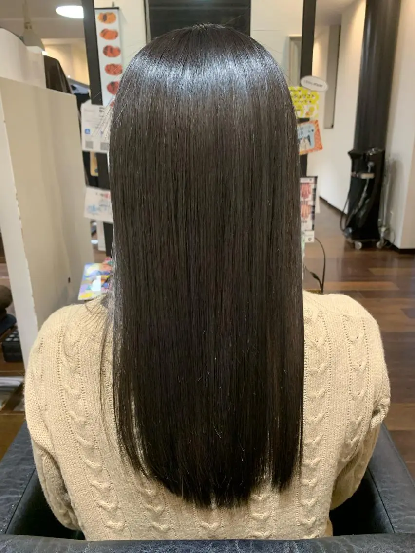 セミロング 縮毛矯正 丸山 寛のヘアスタイル