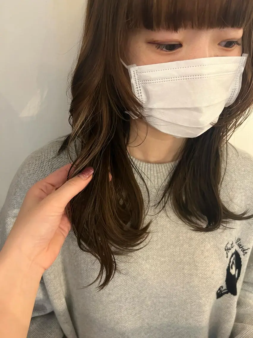 セミロング カラー ミストバング フェイスフレーミング 鈴木結花/立川美容師 /お悩み解決型美容師のヘアスタイル