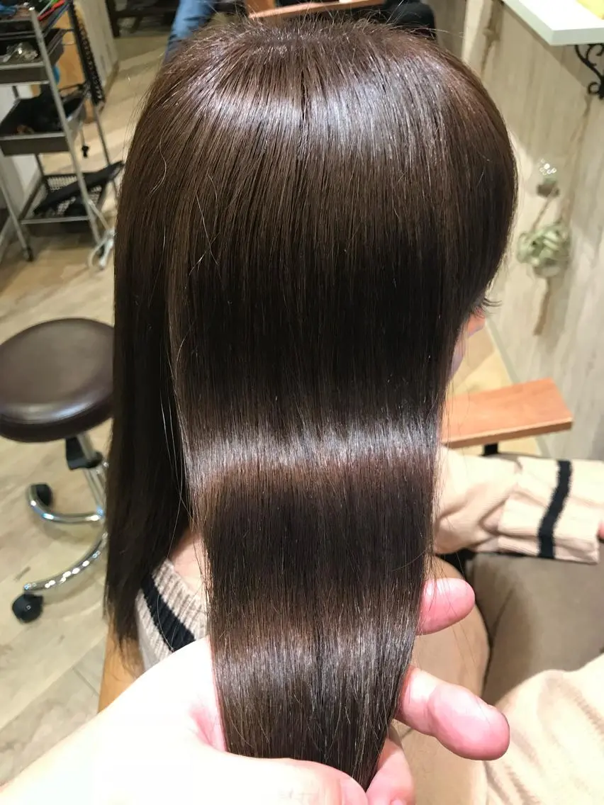 セミロング カラー 髪質改善専門美容室 Reshilリシルのヘアスタイル