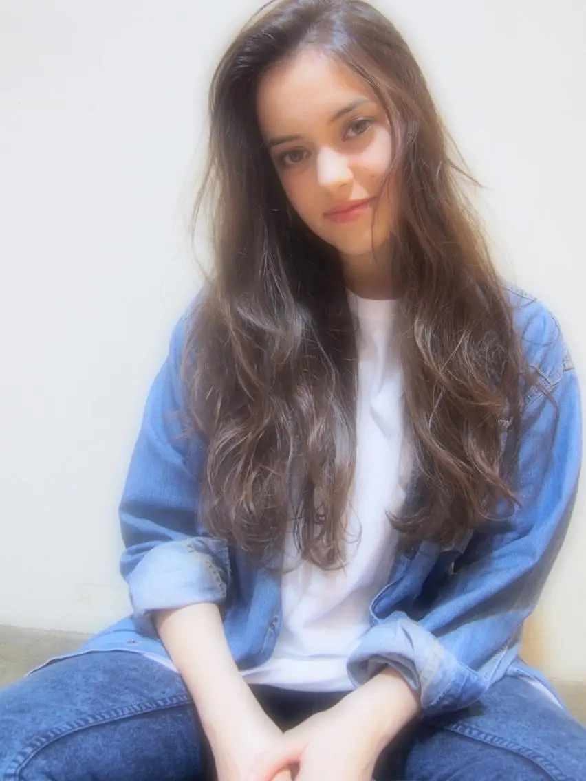 ロング カラー アッシュ 透明感カラー ハイライトカラー ハイライト 北條 優輝のヘアスタイル