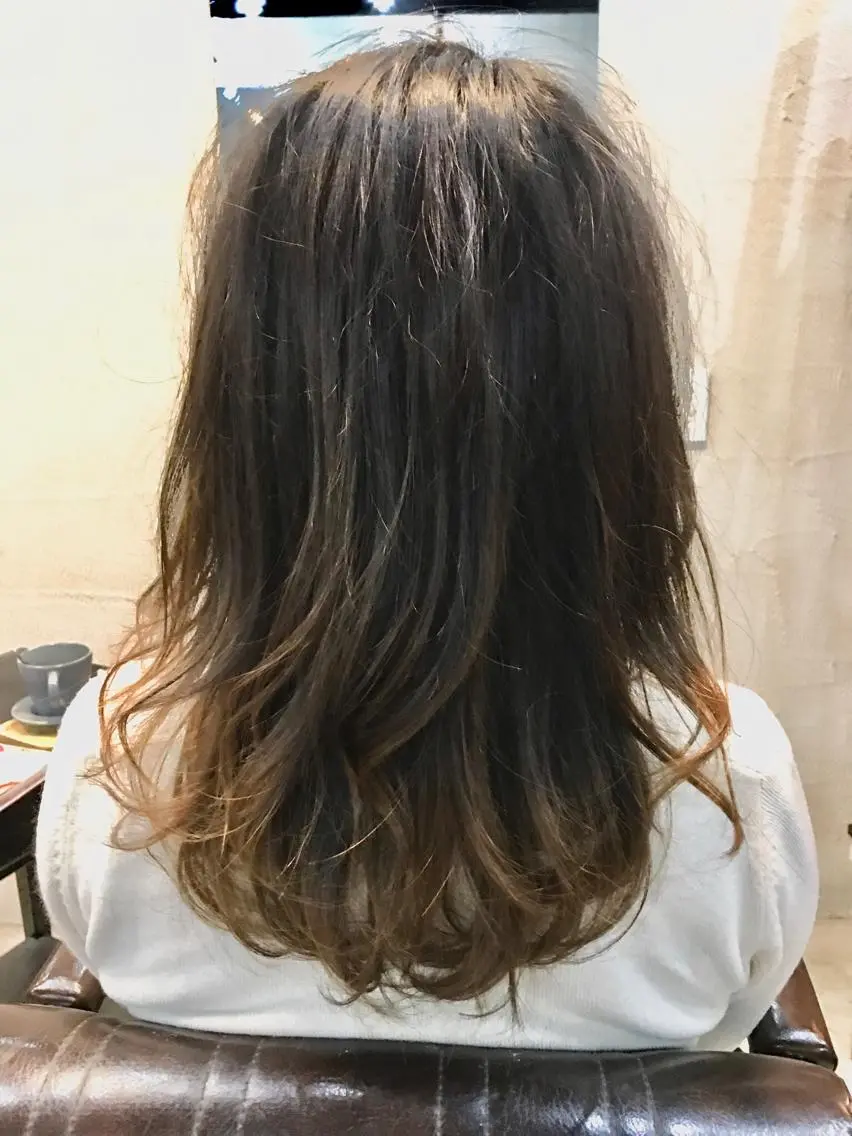 ミディアム カラー メンズカットパーマ 似合わせカット 小林のヘアスタイル