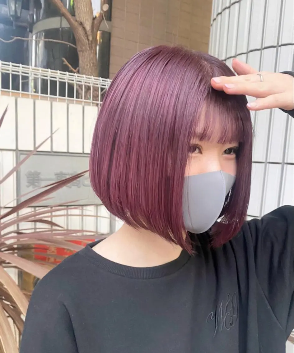 ショート カラー 前下がりボブ カシス ボブ 6月NEWopen/ MINAMI🩶のヘアスタイル
