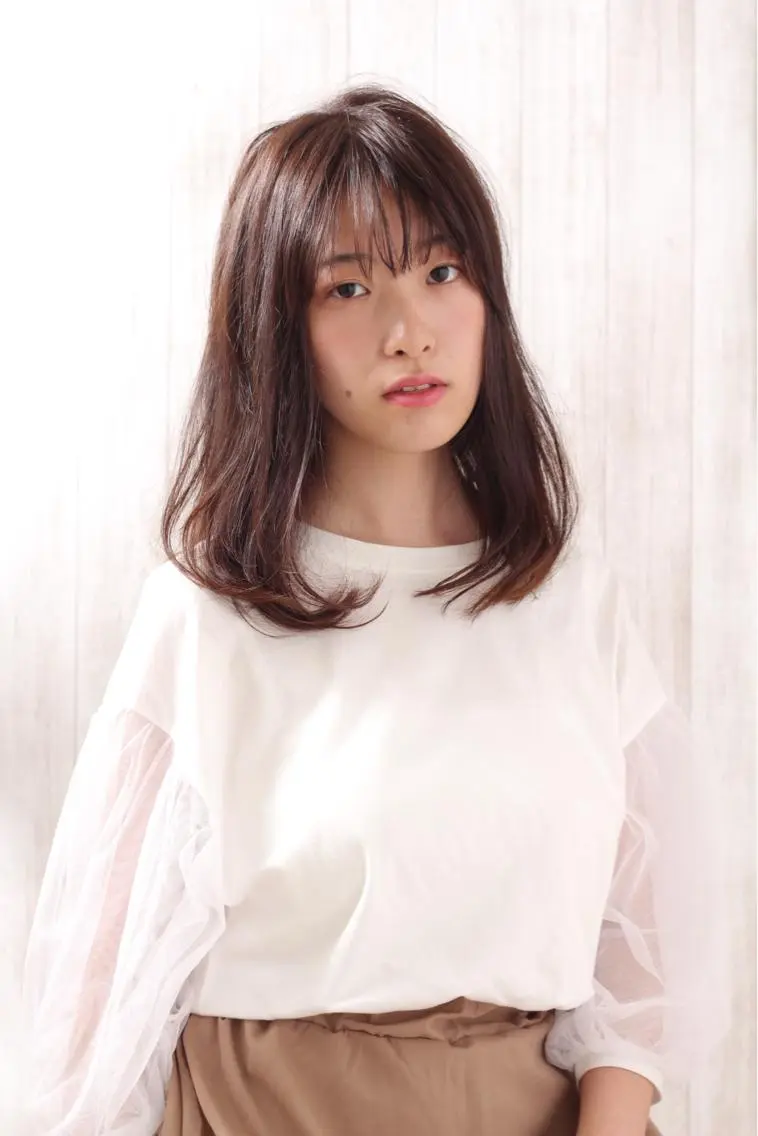 ミディアム トリートメント カット ヘアカラー パーマ 石沢 知康のヘアスタイル