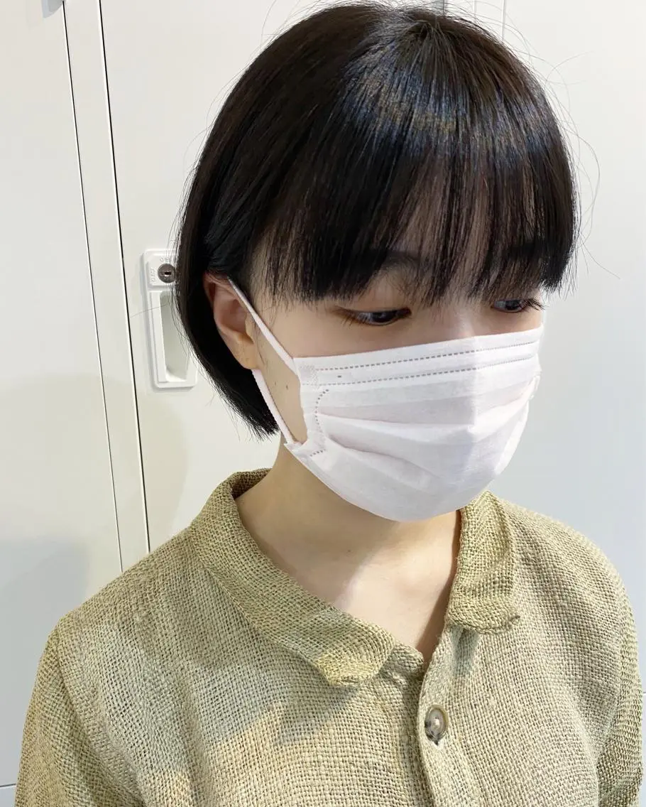 ショート カラー 黒髪 カット 🎀暖色カラー🎀 おかだみほのヘアスタイル