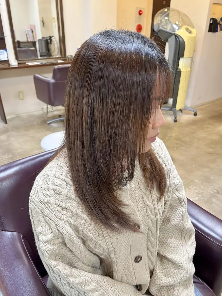 ロング カット 縮毛矯正 トリートメント 澤崎 希望のヘアスタイル