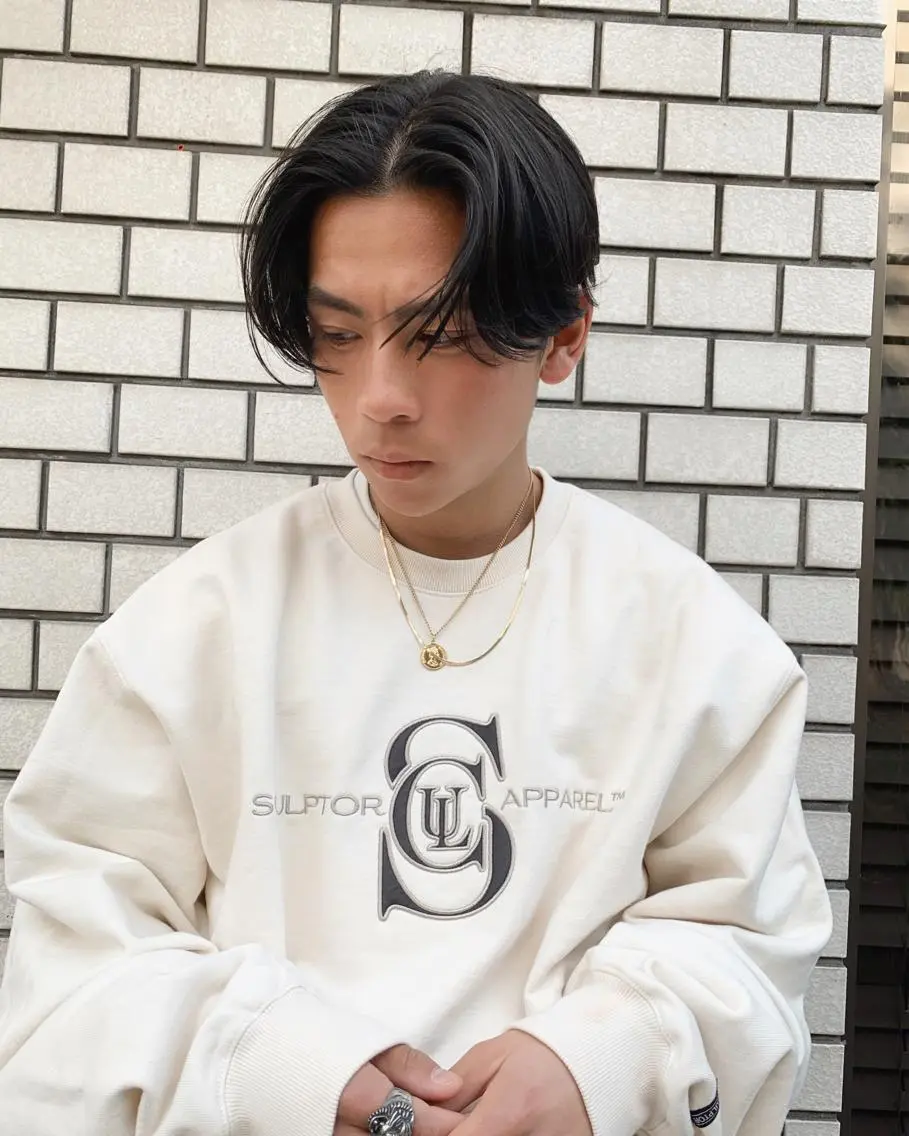 ショート メンズ センターパート 住本 大明のヘアスタイル