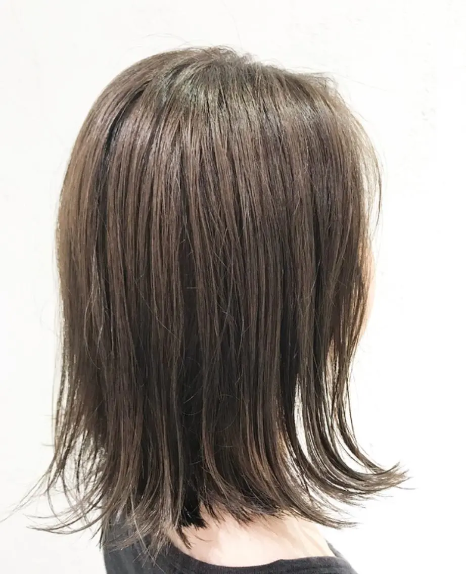 ミディアム カラー パーマ ヘアアレンジ マツエク・マツパ アッシュ 韓国ヘア/レイヤー /透明感カラー❤️のヘアスタイル