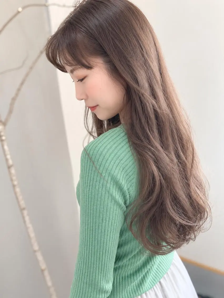 ロング カラー ベージュカラー ブラウンカラー 透明感カラー 伸ばしかけ 髪質改善 カット ヘアカラー トリートメント 伊勢崎/nap hair 栗原大輔のヘアスタイル