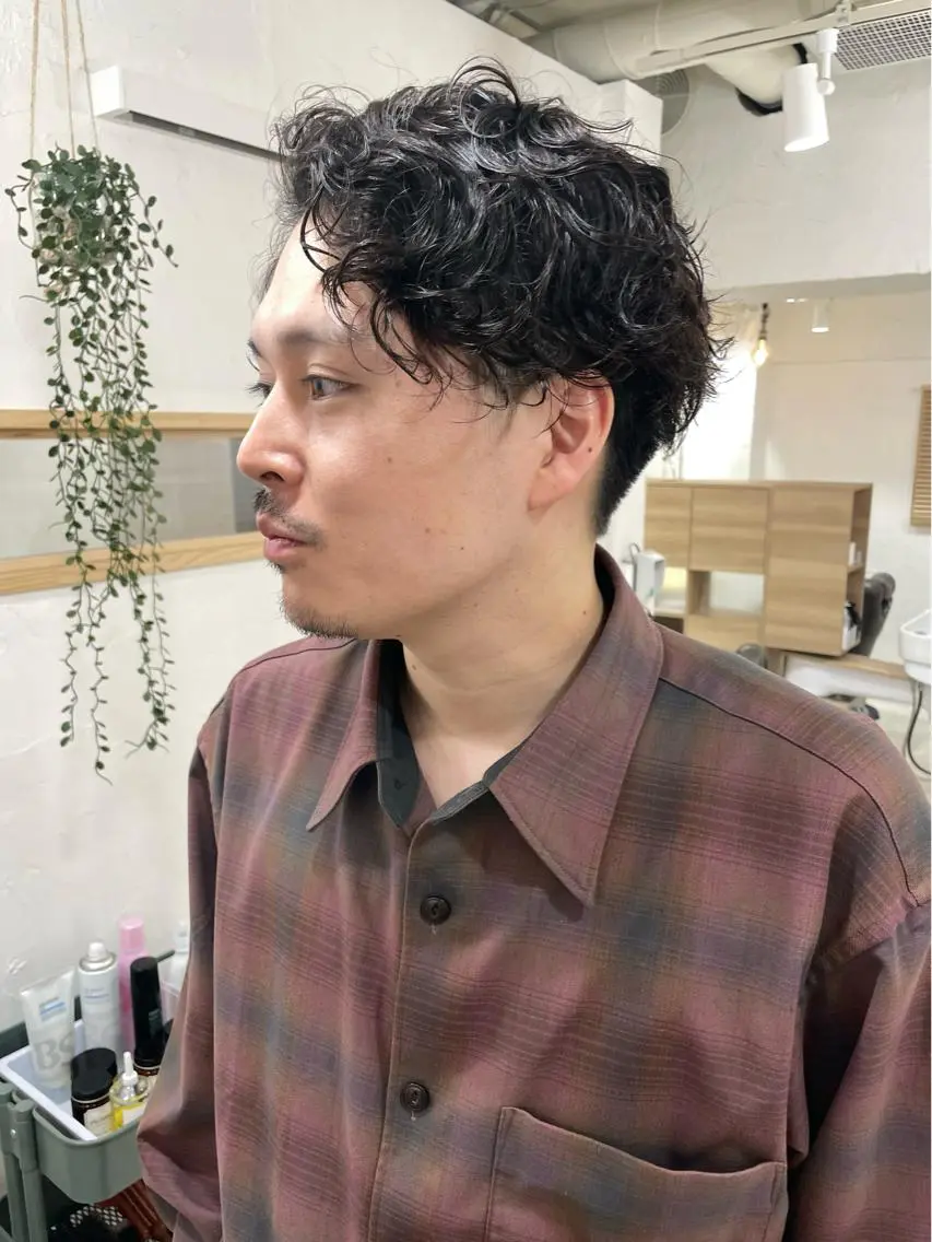 ショート メンズ 切りっぱなしボブ メンズインナーカラー メンズパーマ メンズウルフカット ボブ 髪質改善 縮毛矯正/ レイヤー/銀座/本木のヘアスタイル