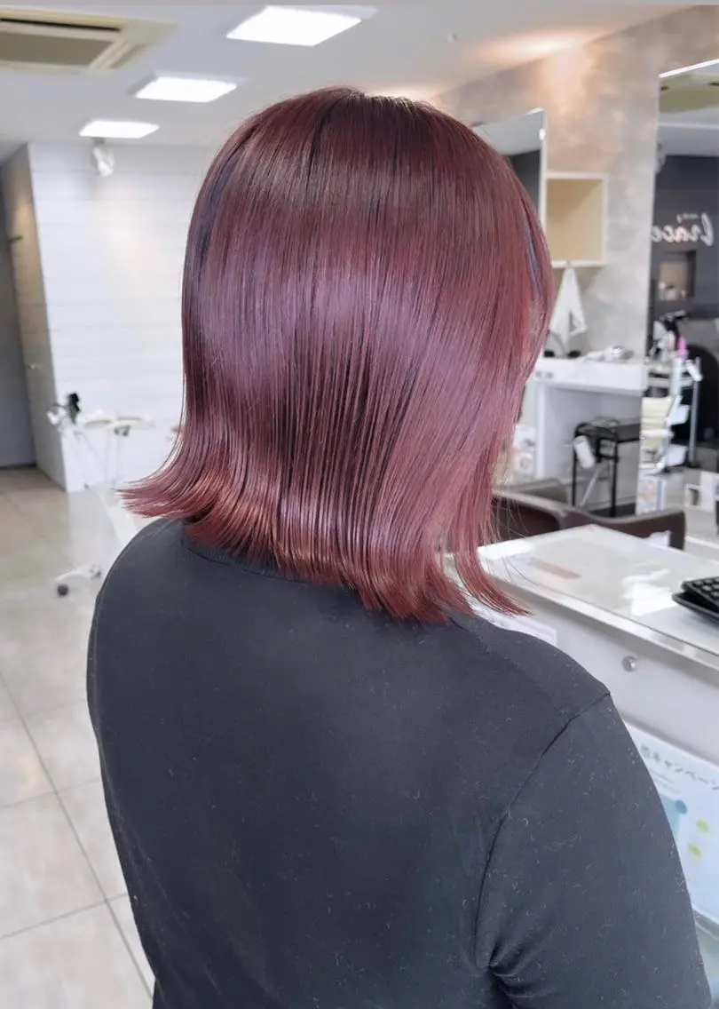 ミディアム カット ヘアカラー レイヤー/艶髪カラー 森本くるみのヘアスタイル