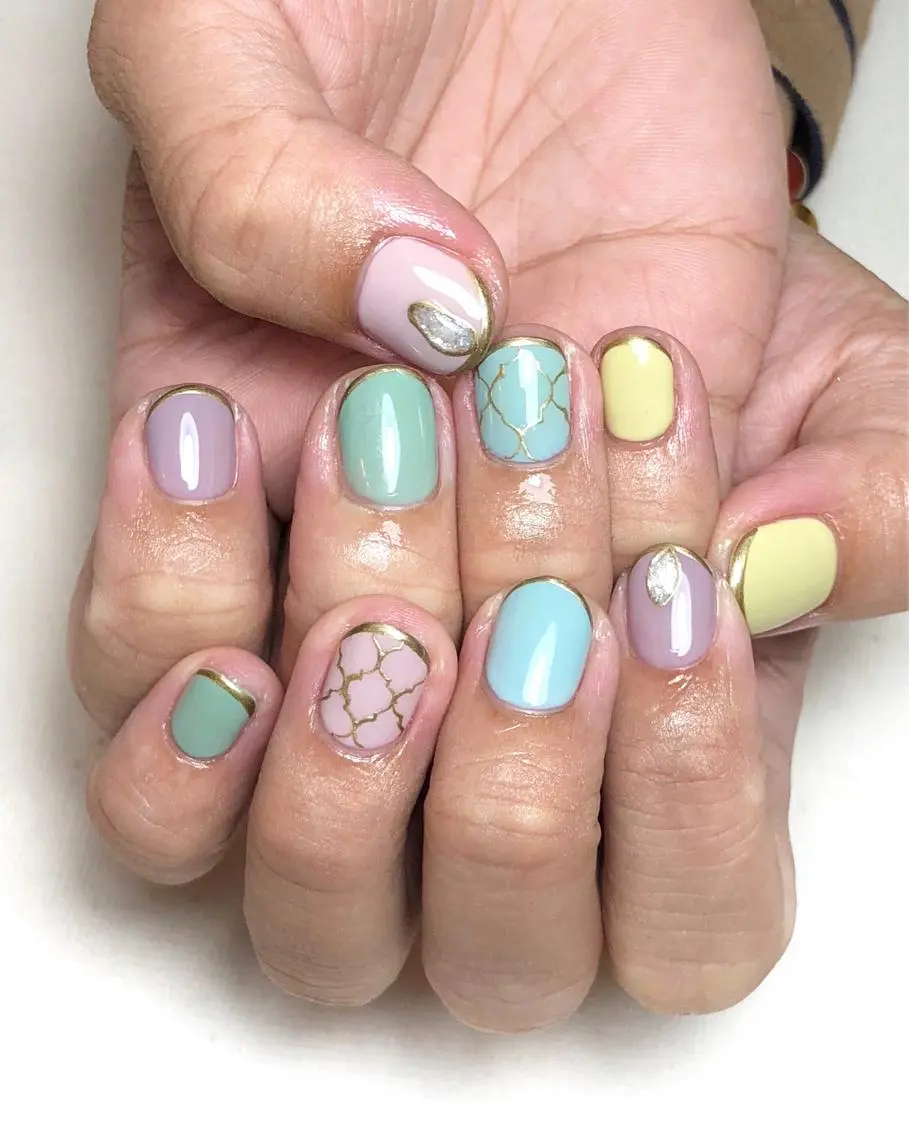 ネイル アートネイル ゴールド S mikiのネイルデザイン