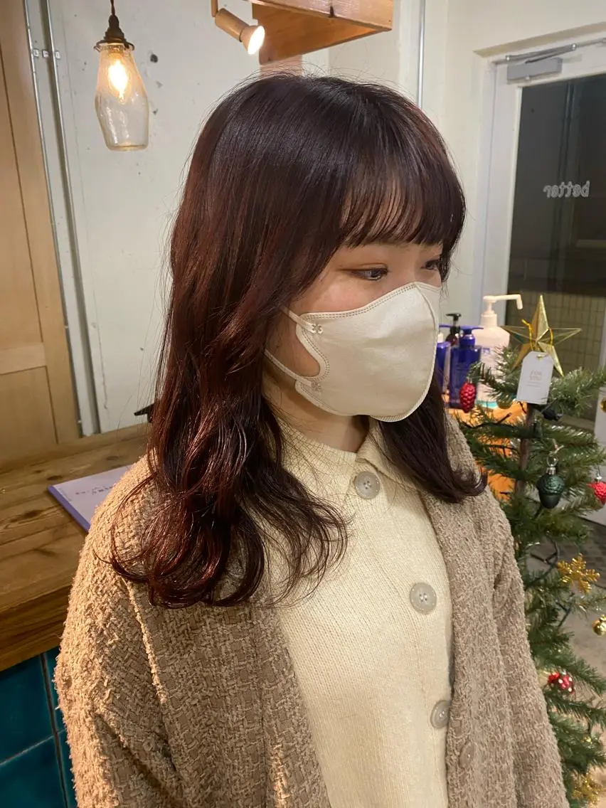 セミロング カラー 竹内 柚子のヘアスタイル