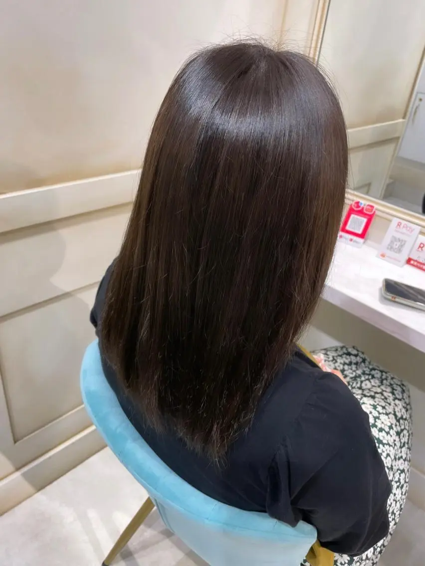 セミロング カラー ブリーチ 透明感カラー ブリーチなしカラー 🌷ピンク/韓国風 暖色カラー ゆい🌷のヘアスタイル