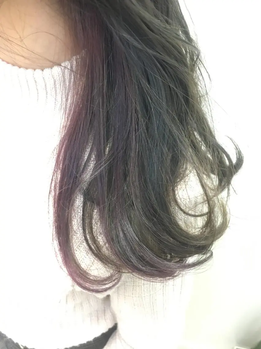 ロング カラー パープルカラー ヘアカラー 永井 大希のヘアスタイル