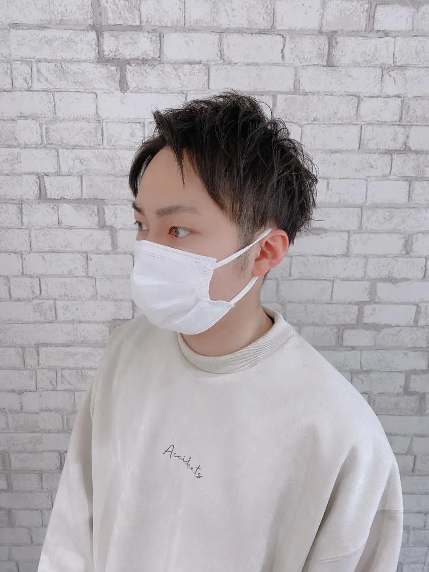 ショート ヘアアレンジ メンズ カット ブリーチなし艶カラー 東家のヘアスタイル