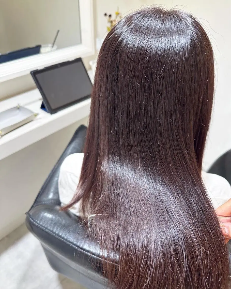 ロング カラー ラベンダーカラー 髪質改善 トリートメント ヘアカラー トリートメント 荒木 ひろかのヘアスタイル