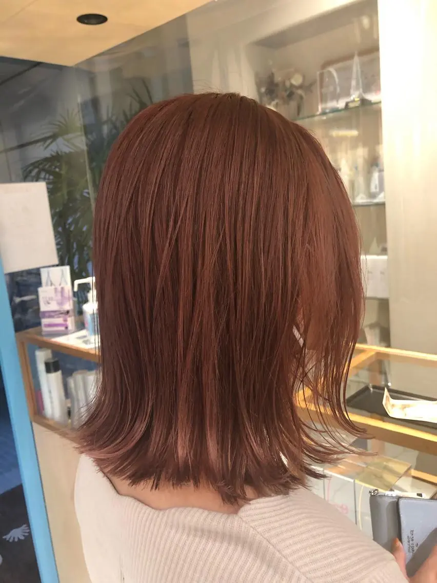 ミディアム カラー 透明感カラー ラベンダーカラー ピンクカラー ピンクラベンダー 大岩 茉愉のヘアスタイル