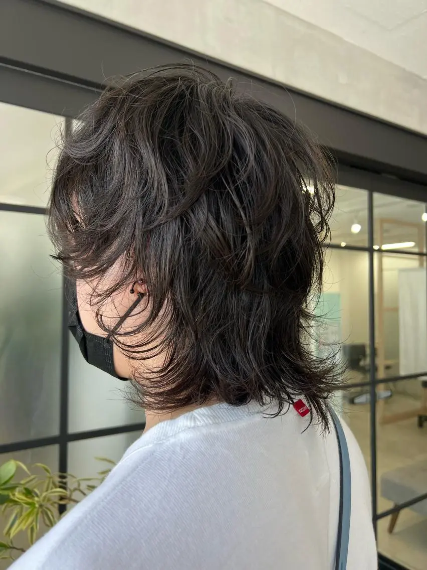 ショート パーマ メンズ メンズパーマ メンズウルフカット ウルフカット 海外ヘア／レイヤー カットNatsuのヘアスタイル