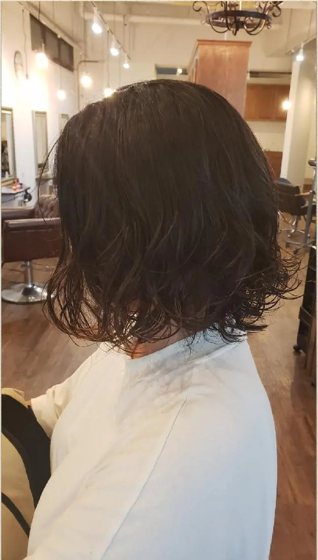 ミディアム 饒平名 知也のヘアスタイル