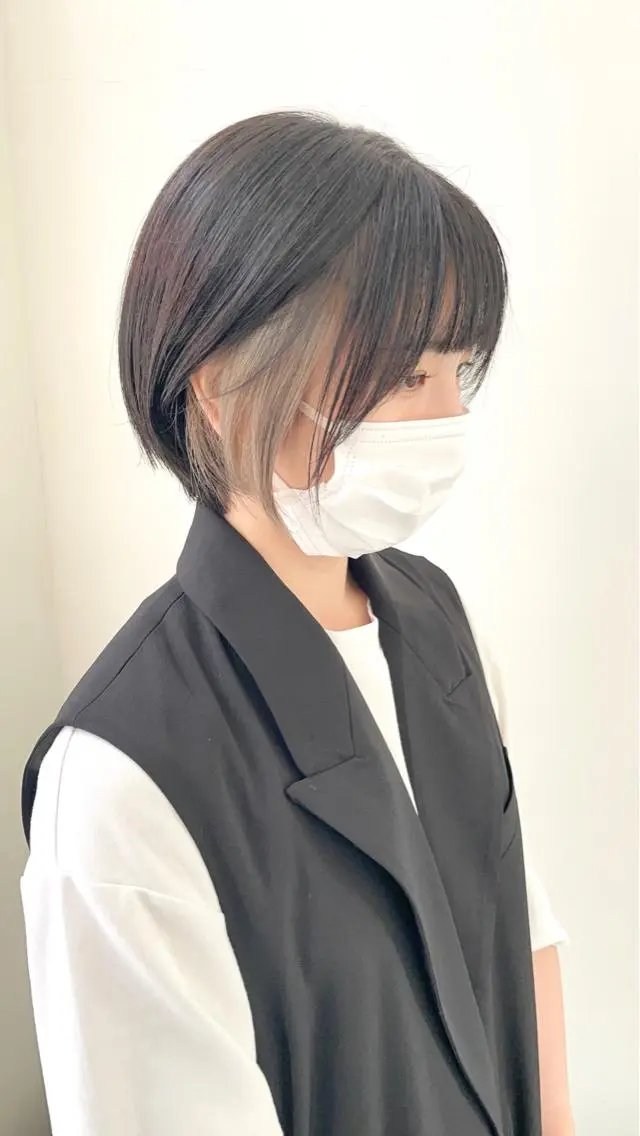 ショート カラー インナーカラー ヘアカラー トリートメント ダメージレスブリーチ HIROSHIのヘアスタイル