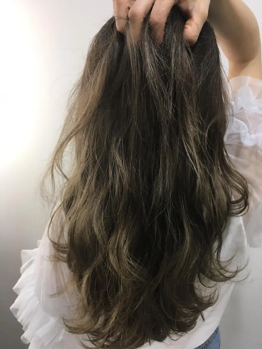 セミロング カラー グラデーションカラー ハイライトカラー ハイライト 髪質改善 中川 翔のヘアスタイル